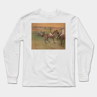 Race Horses by Edgar Degas Long Sleeve T-Shirt